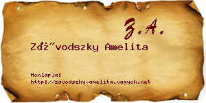 Závodszky Amelita névjegykártya